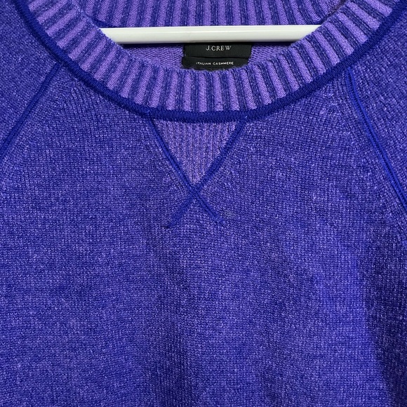 J. Crew Vibrant Purple Italian Cashmere Crew Neck Sweater XS - Picture 2 of 8